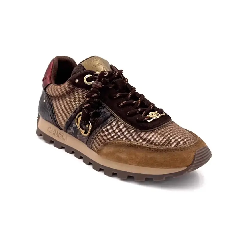 Carmela Sneaker 164237 Leder & Textil Braun & Reptil Ivoire Chaussures
