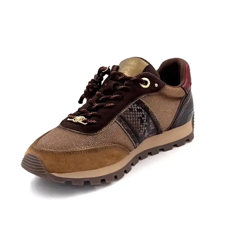 Zapatillas Carmela 164237 Piel y textil Marrón y Reptil Ivoire Chaussures
