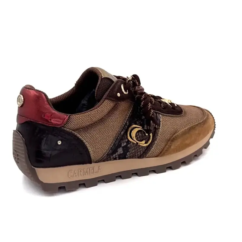 Zapatillas Carmela 164237 Piel y textil Marrón y Reptil Ivoire Chaussures