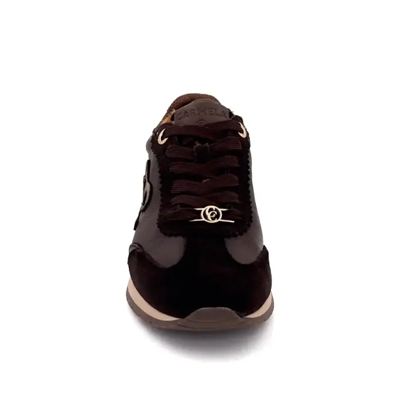 Carmela Sneaker 164234 Läder & Textil Brun & Leopard Ivoire Chaussures