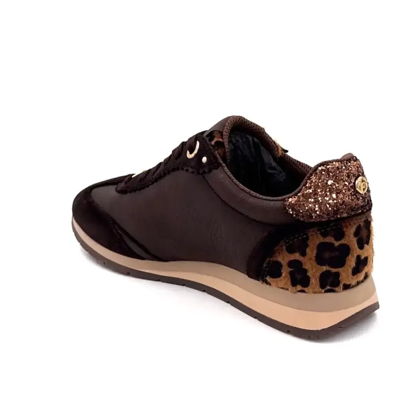 Carmela Sneaker 164234 Læder & Tekstil Brun & Leopard Ivoire Chaussures