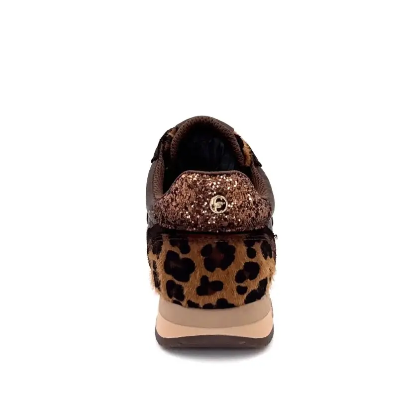 Zapatillas Carmela 164234 Piel y Textil Marrón y Leo Ivoire Chaussures