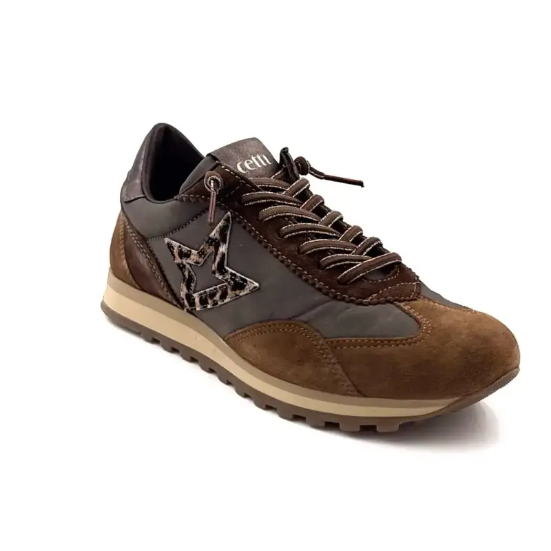 Cetti c1259 Sra Leather & Textile Cappuccino Sneakers Ivoire Chaussures