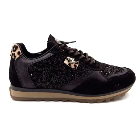 Tênis Cetti c848 Sra em couro e glitter cor chocolate 149,00&nbsp;€