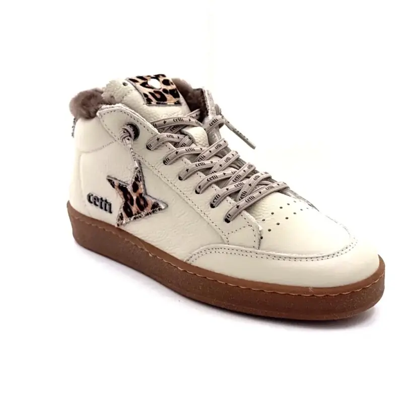 Baskets Cetti c1333 sra Cuir écru Ivoire Chaussures