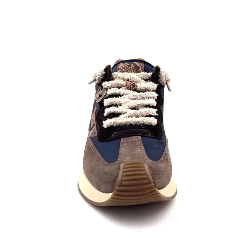 Cetti c1375 sra Läder- & Textil Sneakers, Marinblå & Taupe Ivoire Chaussures