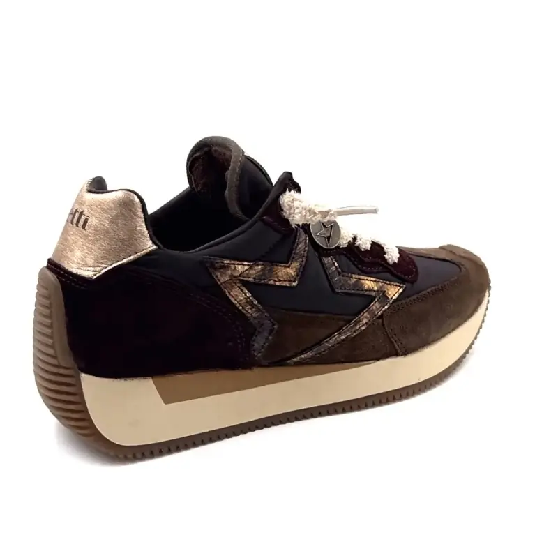 Cetti cipők c1375 sra barna bőr és textil Ivoire Chaussures