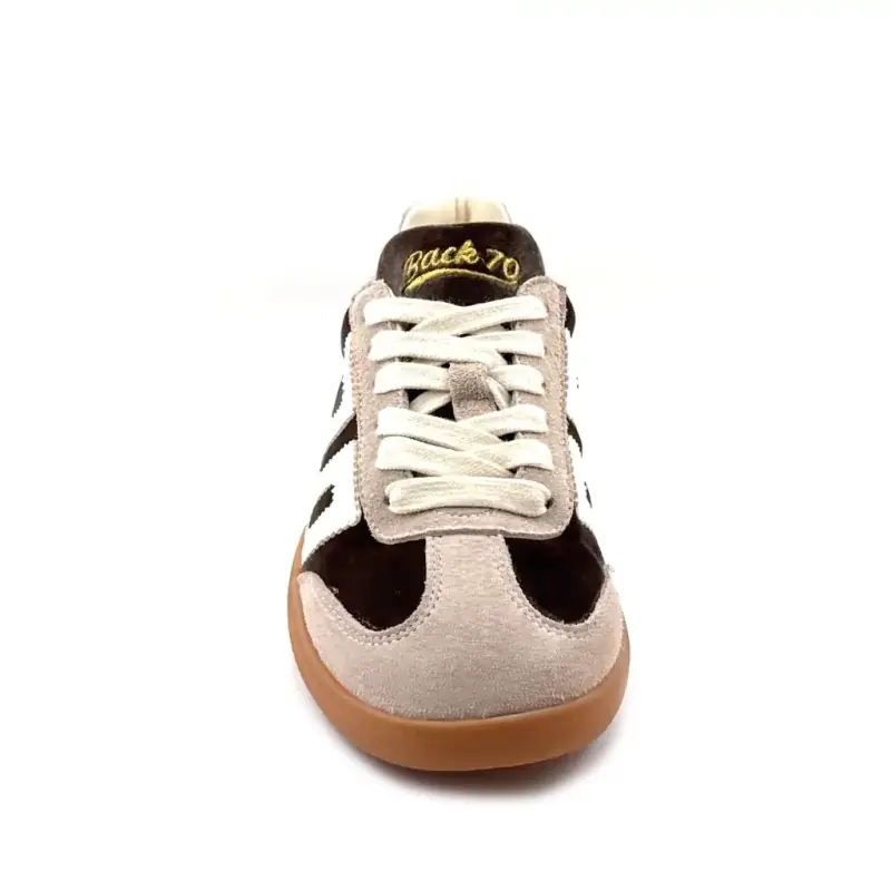 Back 70 Cloud Suede & Taupe Velvet Sneaker Ivoire Chaussures
