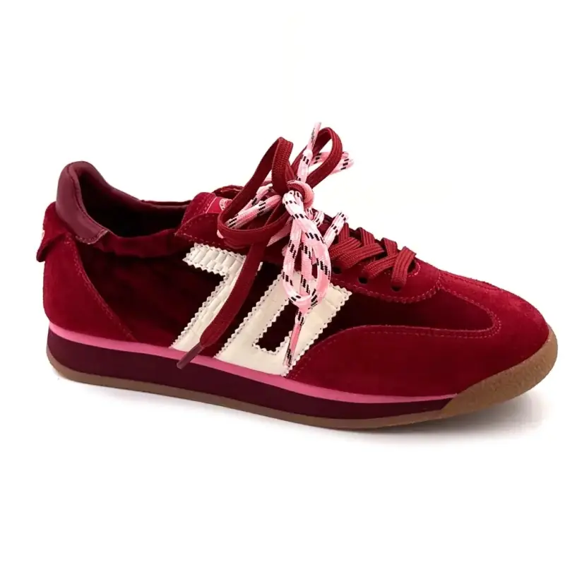 Back 70 Rocket Ruskind & Bordeauxrøde Fløjlsneakers Ivoire Chaussures