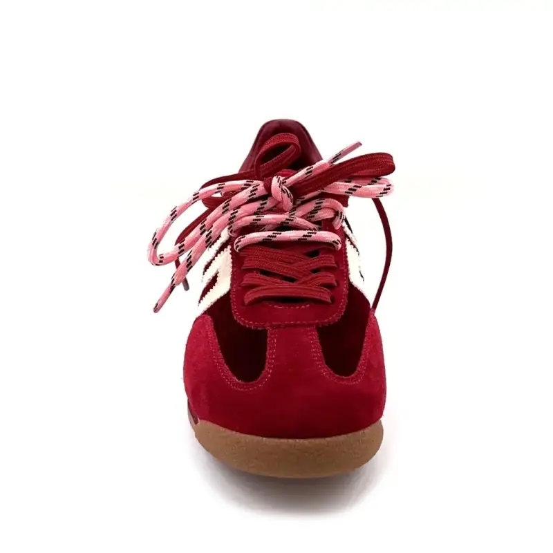 Tênis Back 70 Rocket em camurça e veludo bordô Ivoire Chaussures