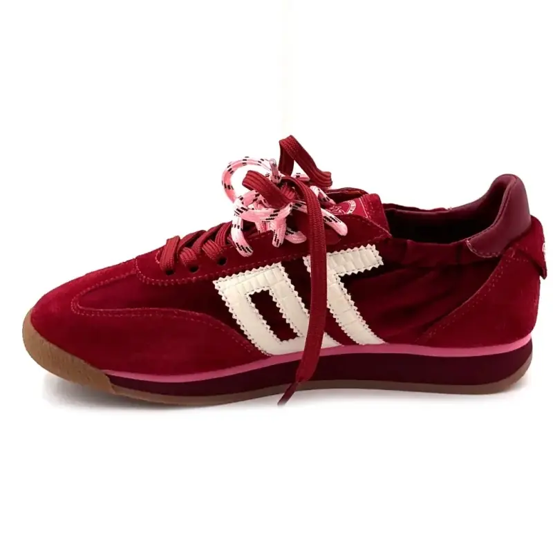 Back 70 Rocket Mocka & Vinröda Sammets Sneakers Ivoire Chaussures