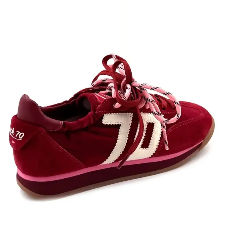 Back 70 Rocket Ruskind & Bordeauxrøde Fløjlsneakers Ivoire Chaussures