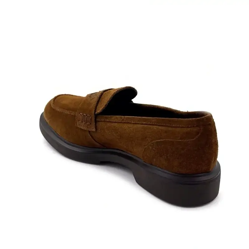 Mokassin Reqins Jack Brown Wildleder Ivoire Chaussures