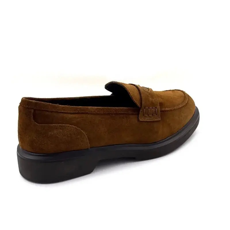 Moccassin Reqins Jack Daim Marron Ivoire Chaussures
