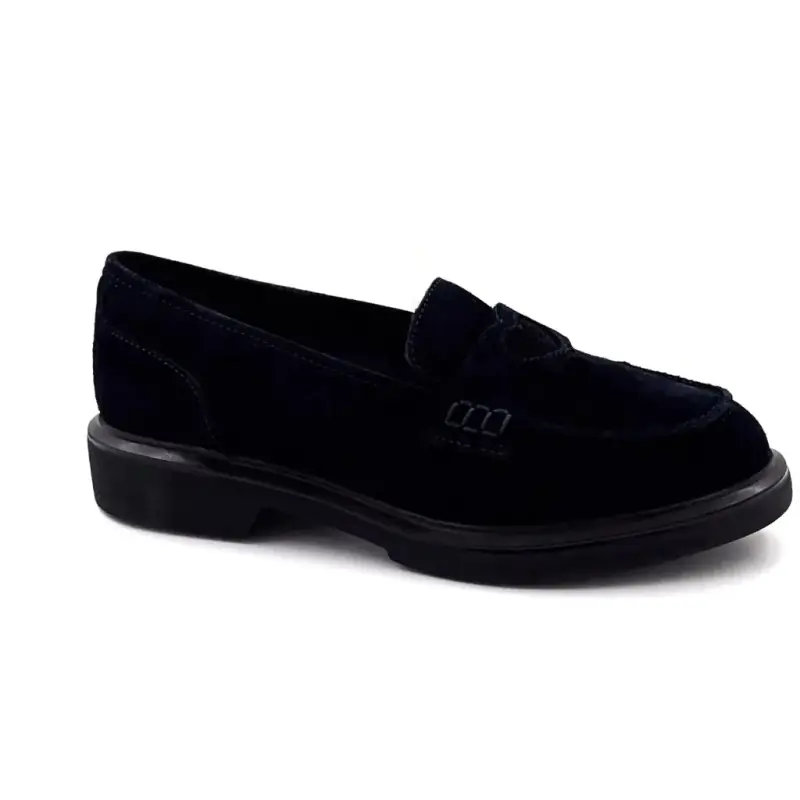 Reqins Jack Mockasin Marinblå Mocka Ivoire Chaussures
