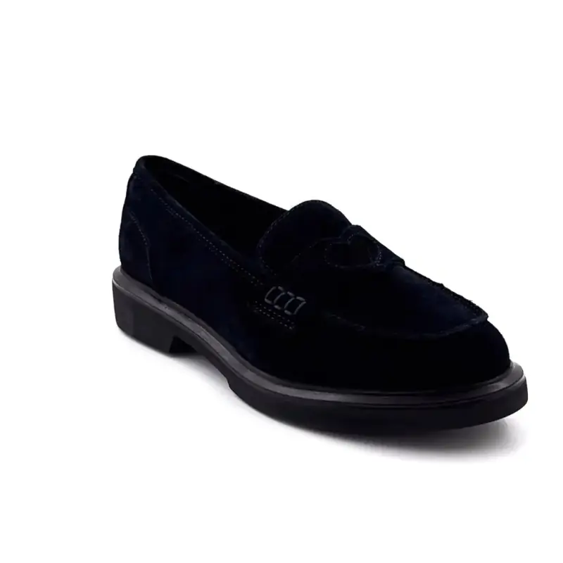 Mocasini Reqins Jack din piele întoarsă bleumarin Ivoire Chaussures