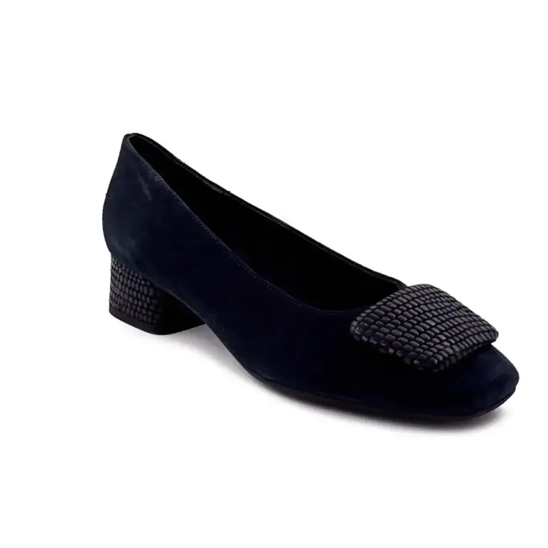 Ballerina Reqins Kefir Navy Wildleder & Python Ivoire Chaussures