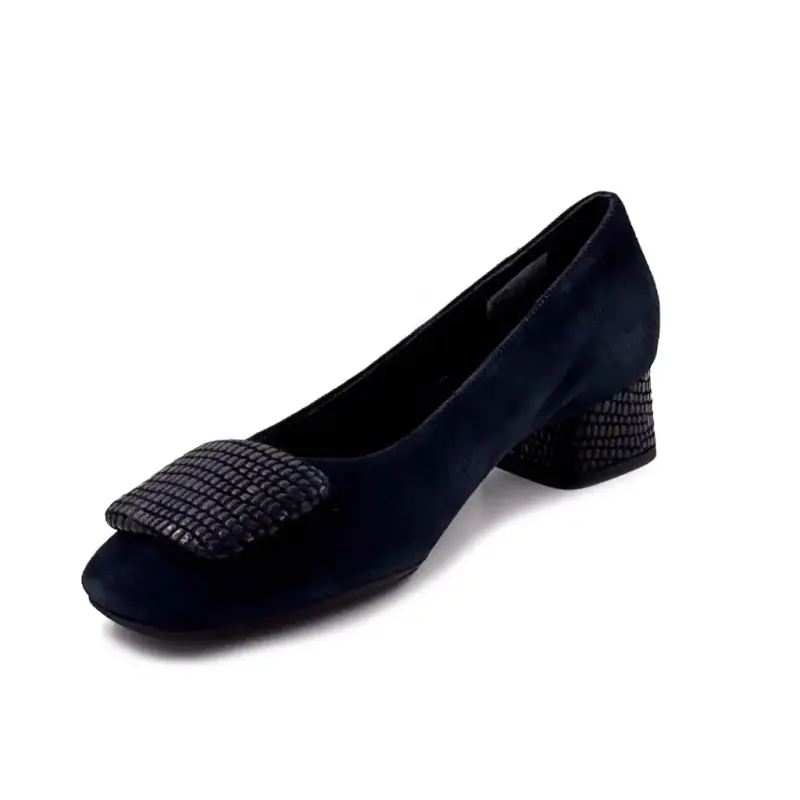 Ballerine Reqins Kefir Daim Marine & Python Ivoire Chaussures