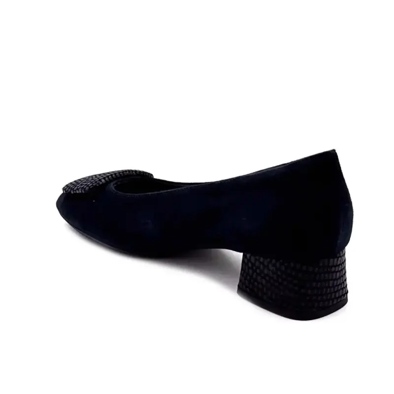 Ballerina Reqins Kefir Navy Wildleder & Python Ivoire Chaussures