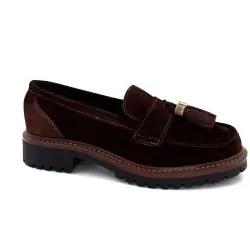 Ivoire 5723 Barna Szövetbőr Bojtos Mokaszin - %shop-name%