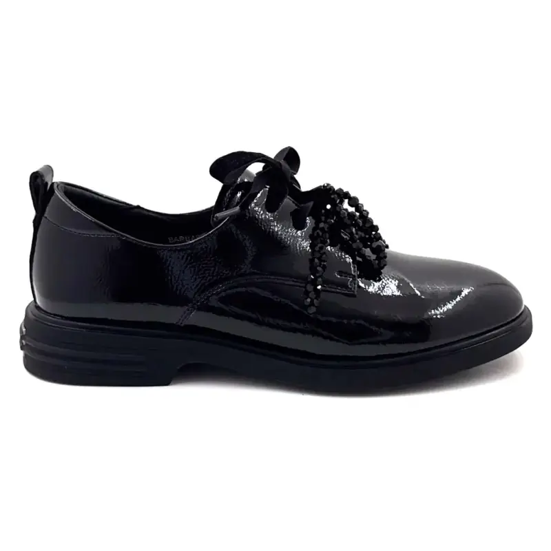 Barbados Ivoire Derby Sko i Sort Laklæder 109,00&nbsp;€