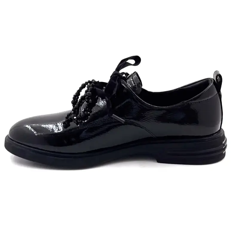 Barbados Elue Par Nous Derbysko, Svart Patentskinn Ivoire Chaussures