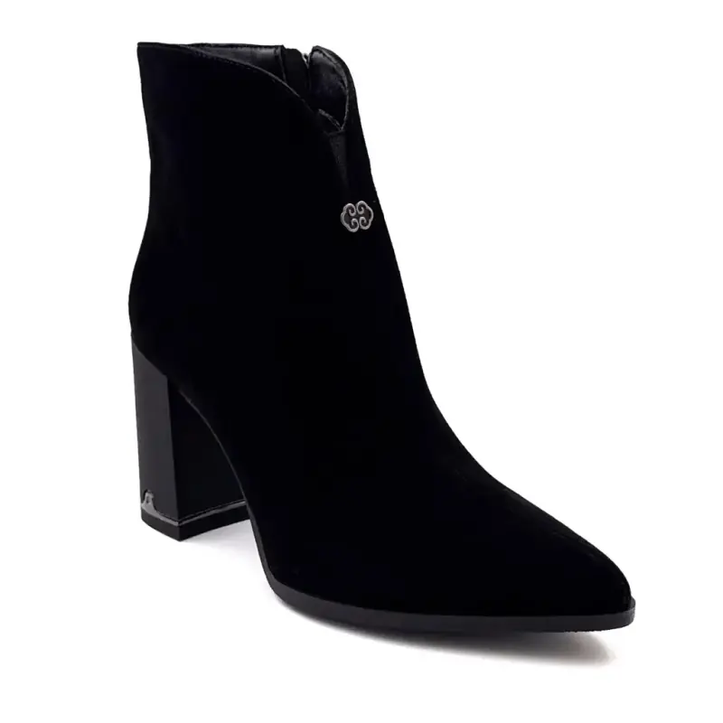 Botki Ivoire Sarlaw2617, czarne zamszowe Ivoire Chaussures