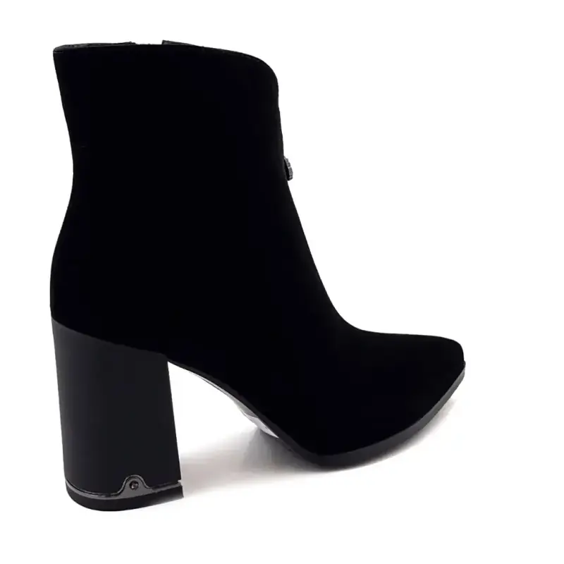 Bottine Ivoire Sarlaw2617 Daim Noir Ivoire Chaussures