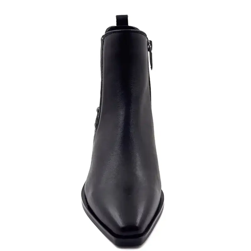 Ghete Regarde Le Ciel , helly-02, piele neagră și ținte argintii Ivoire Chaussures