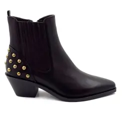 Bottine Regarde Le Ciel Helly-02 Cuir Marron & Clous Dorée %price%