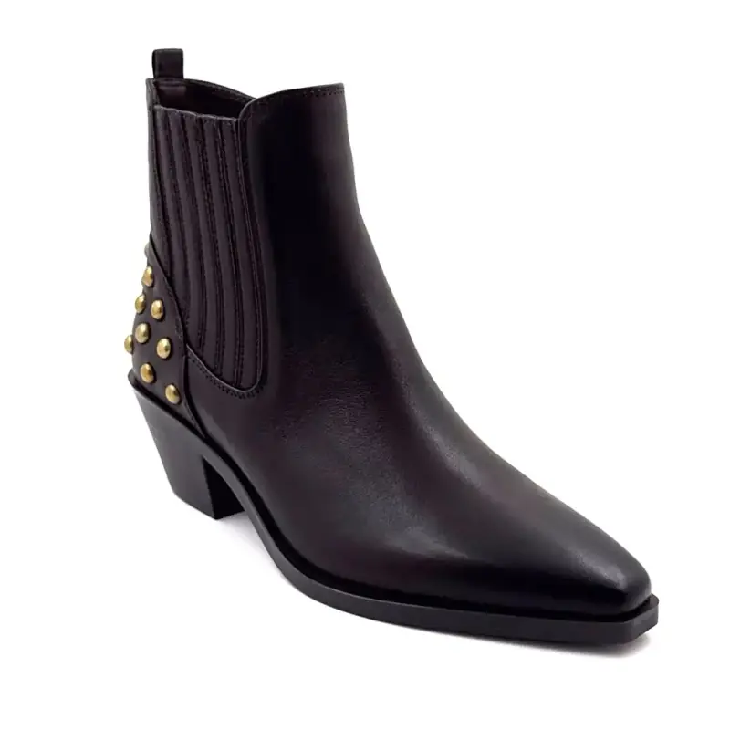 Helly-02 Regarde Le Ciel , Brunt Læder & Guldnitter Ivoire Chaussures