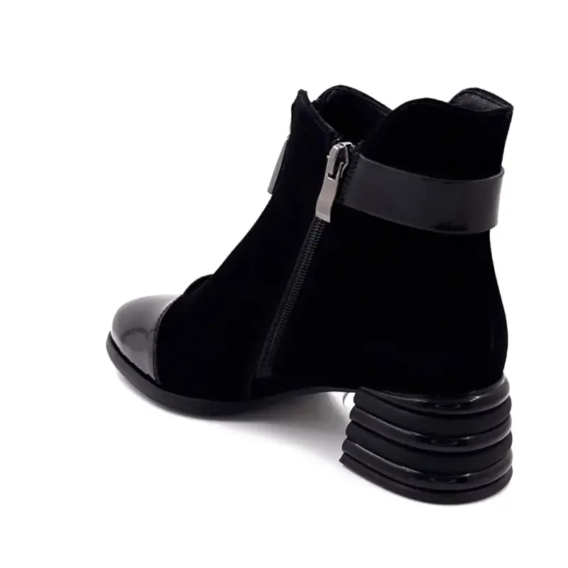 Botas Ivoire Sarlaw2613-2 em couro e camurça preta Ivoire Chaussures