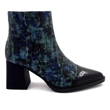 Ivoire Heeled Ankle Boots Sarlaw2607 Black, Green & Blue Leather €149.00