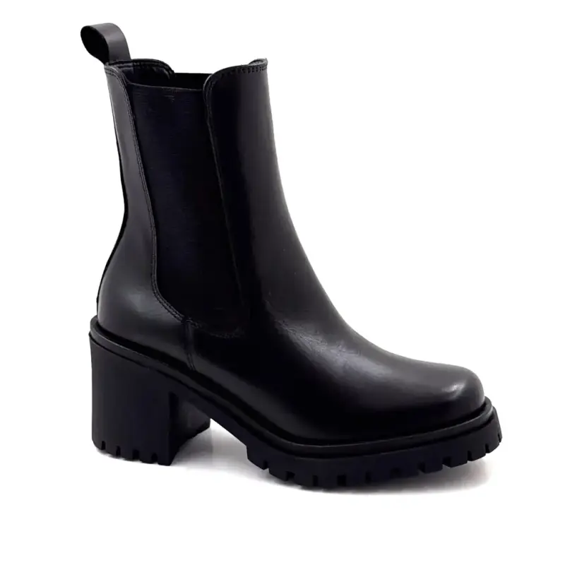 Ivoire Boots 25822 Black Leather Ivoire Chaussures