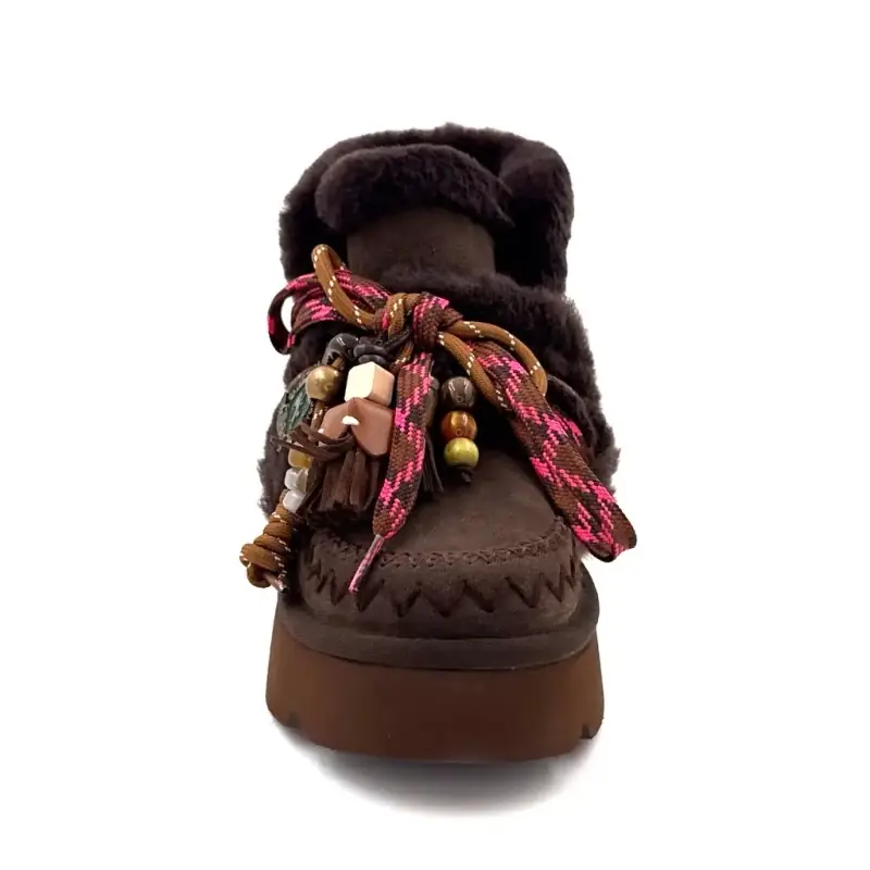 Lined Ankle Boot Nan ku Gfh01 Brown Suede Ivoire Chaussures
