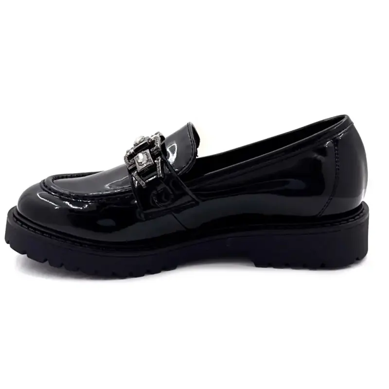 Mocasines Ivoire 746299, piel charol negra - %shop-name% - %price%