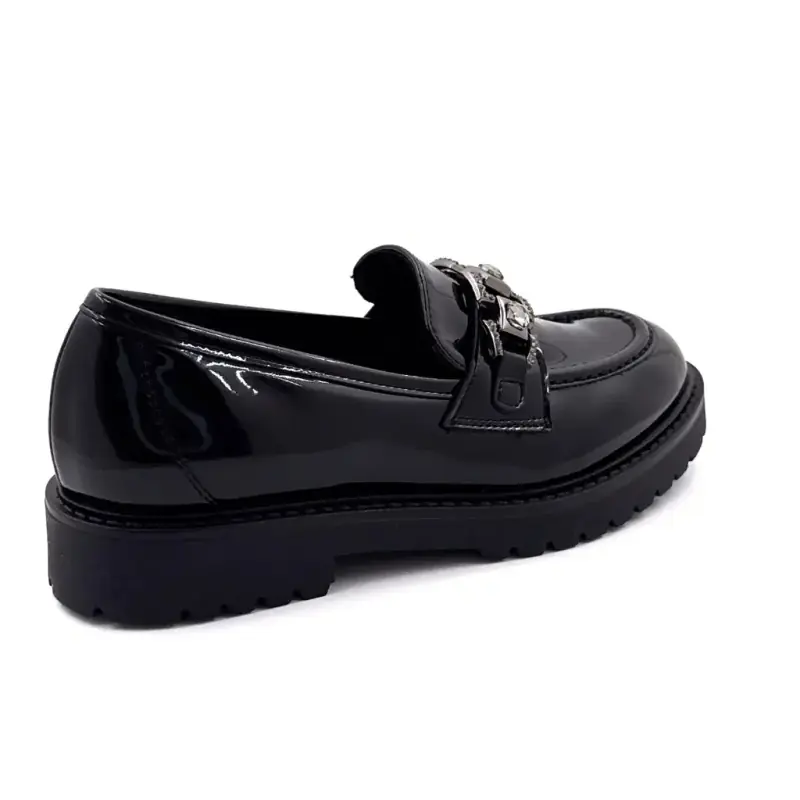 Mocasini Ivoire 746299 din piele lăcuită neagră - %shop-name% - %price%