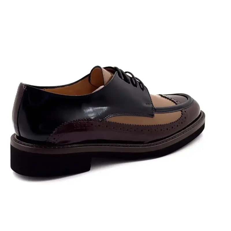 Scarpe Derby Ivoire M051m 43228 in pelle bordeaux, nera e beige