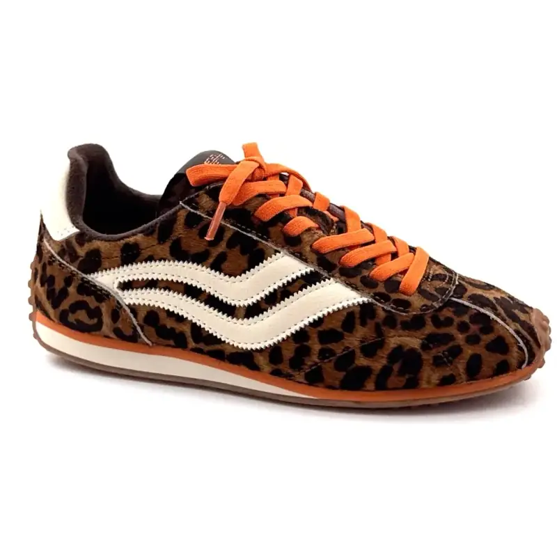 Baskets MRP Cartagena Cuir Orange Motif Léopard