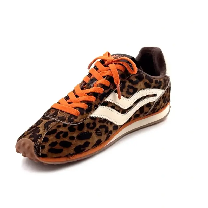 MRP Cartagena Sneakers Orange Læder Leopardmønster