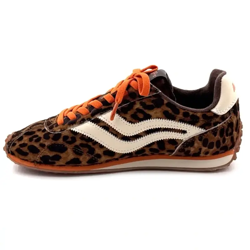Baskets MRP Cartagena Cuir Orange Motif Léopard