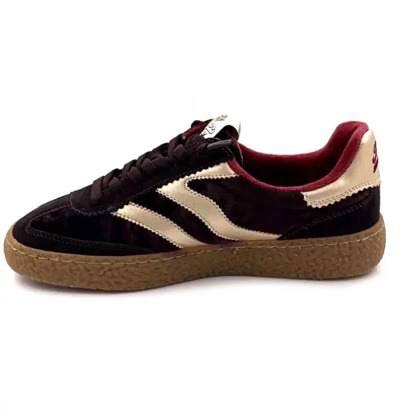 Baskets MRP Becky Daim & Velour Marron Cuir Doré - %price%