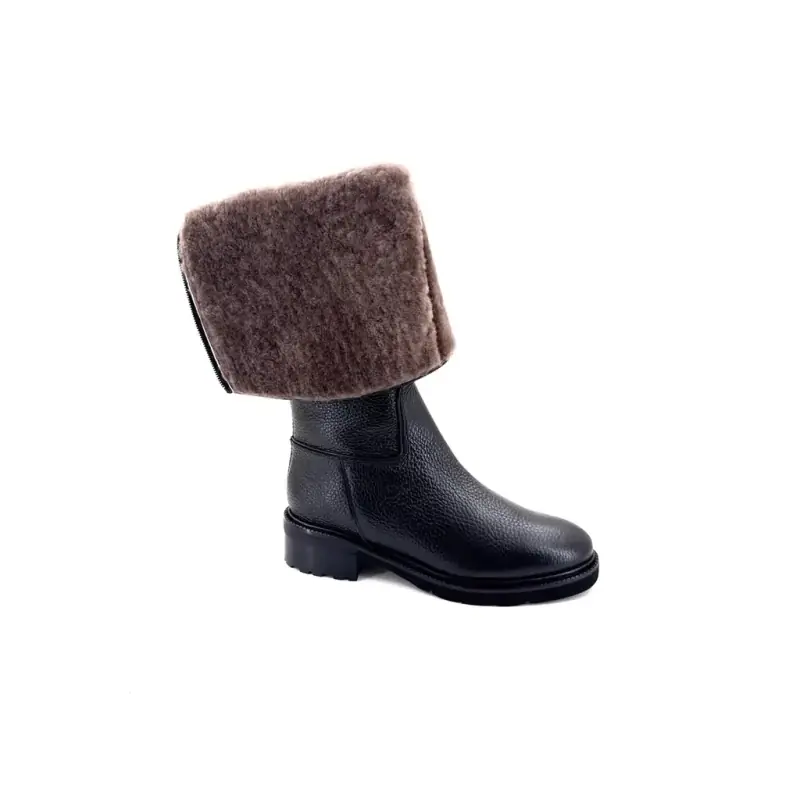 Ivoire pelzgefütterte Stiefel 2312t Schwarzes Leder - %shop-name% %price%
