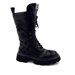Giove Greta02 B Sorte Læder Ankelstøvler - %shop-name%