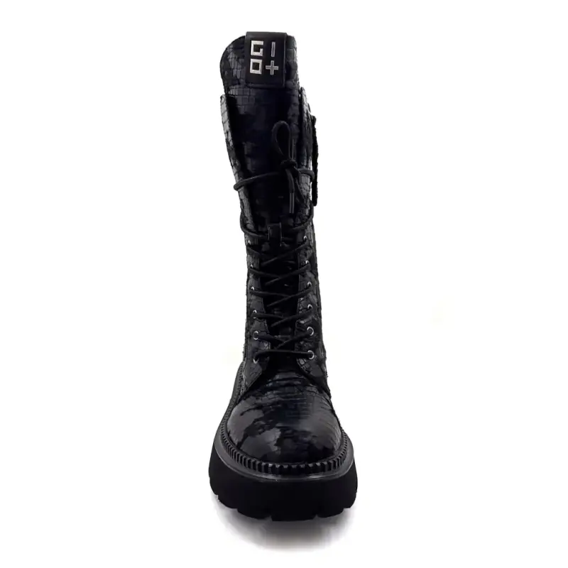 Bottines Giove Greta02 B en Cuir Noir - %shop-name%