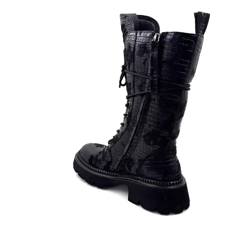 Bottines Giove Greta02 B en Cuir Noir - %shop-name%