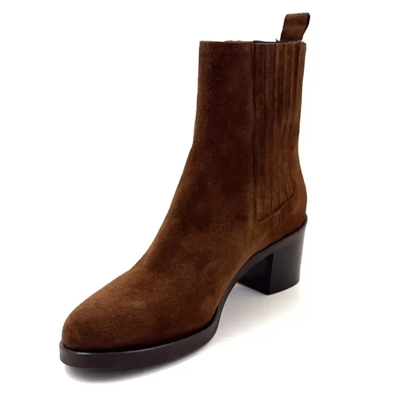 Botas de cano curto em camurça marrom Ivoire Tw 713 - %shop-name% - %price%