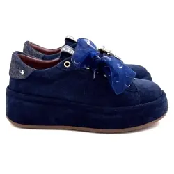 Gio + Oliva148 Marineblå semskede joggesko %price%