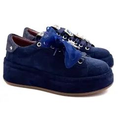 Gio + Oliva 148 Marineblå Sneakers i Semsket Skinn %shop-name% %price%