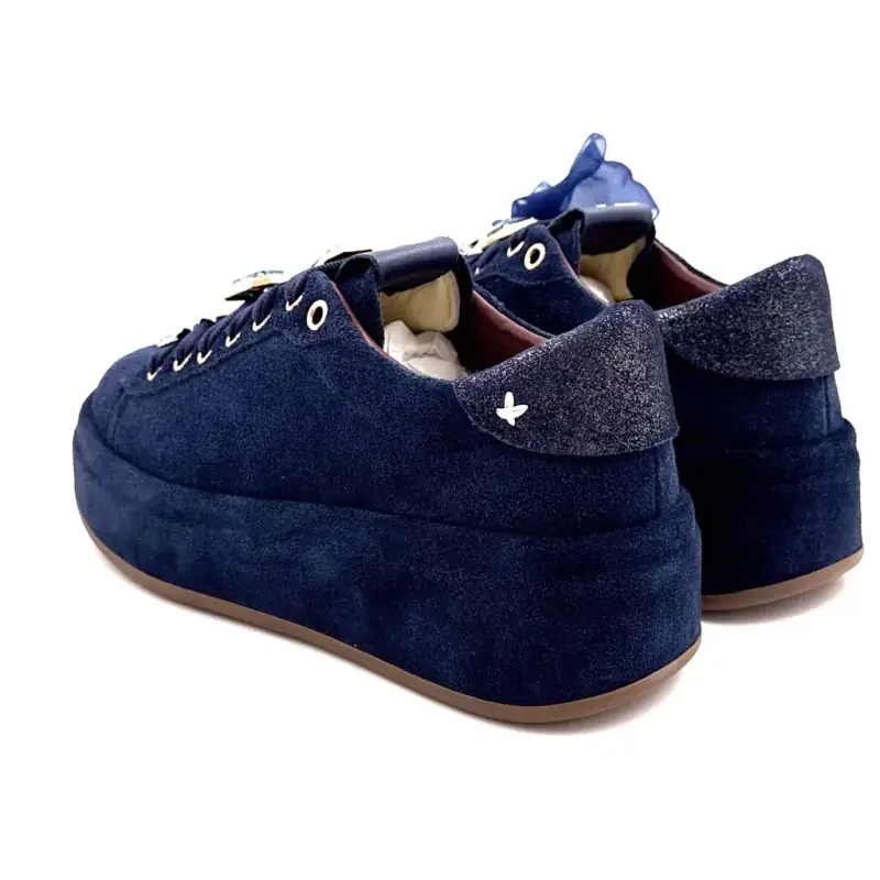 Gio + Oliva 148 Marineblå Sneakers i Semsket Skinn %shop-name% %price%